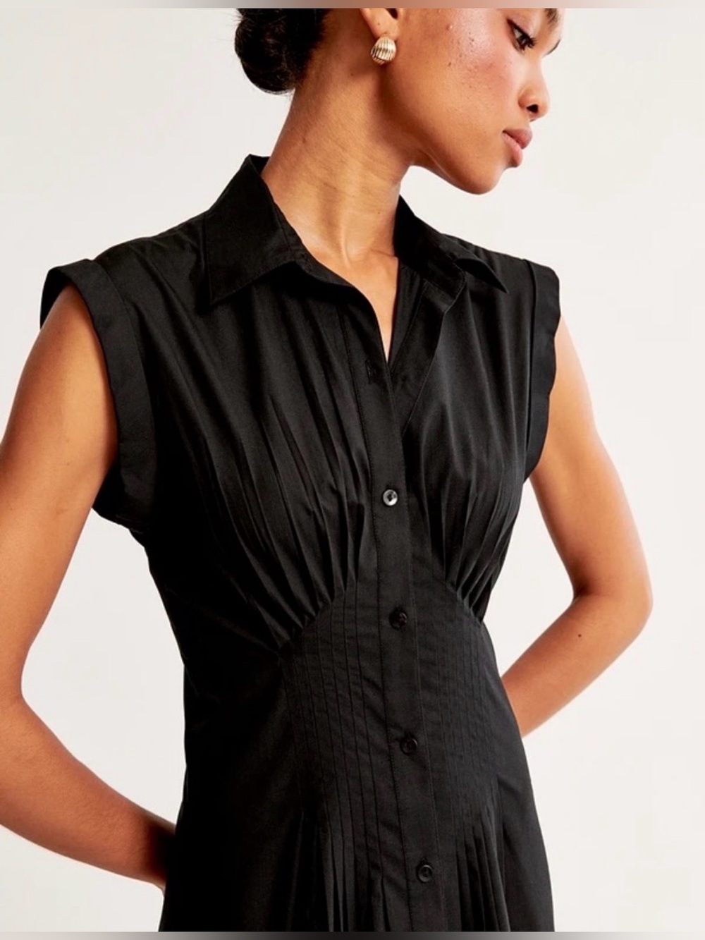 Abercrombie & Fitch Black Midi Shirt Dress Sz XL NWT
